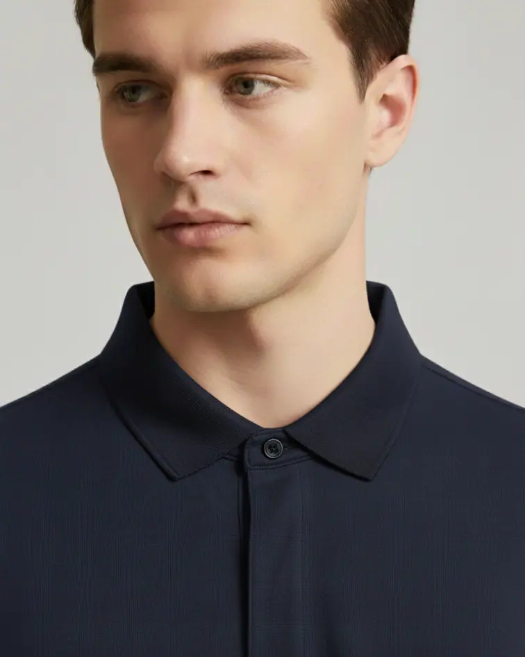 Close-up of The Pitch collar in Midnight navy